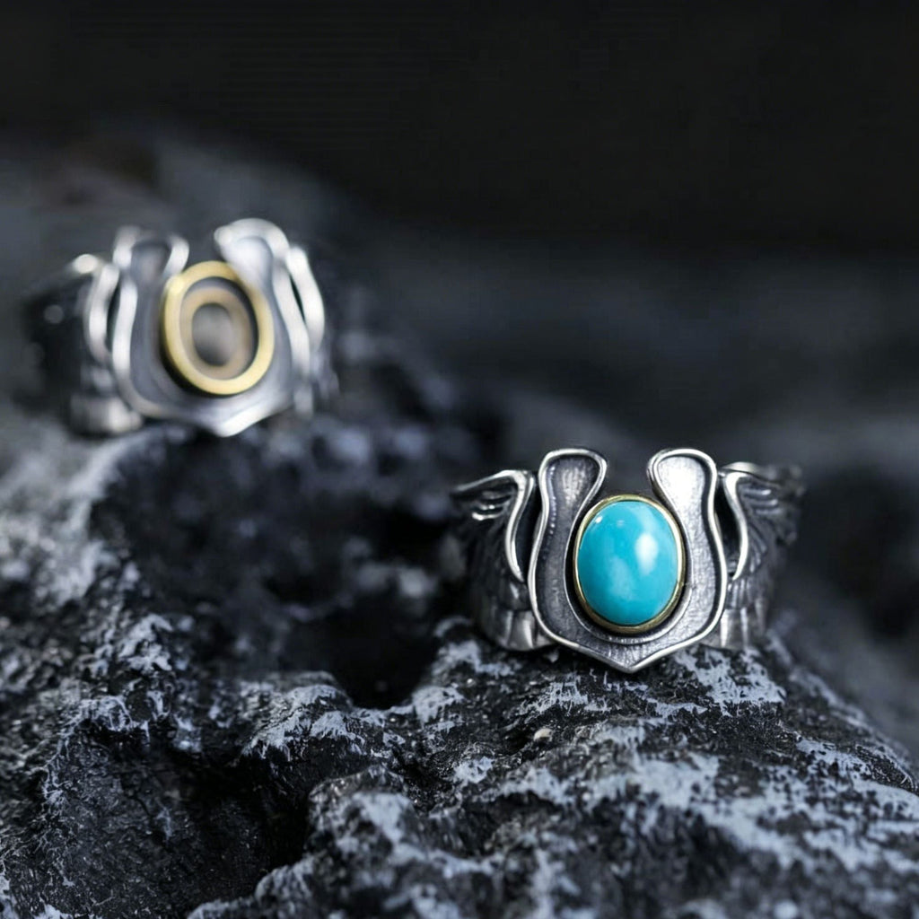 Antiqued Western Turquoise 925 Sterling Silver Ring