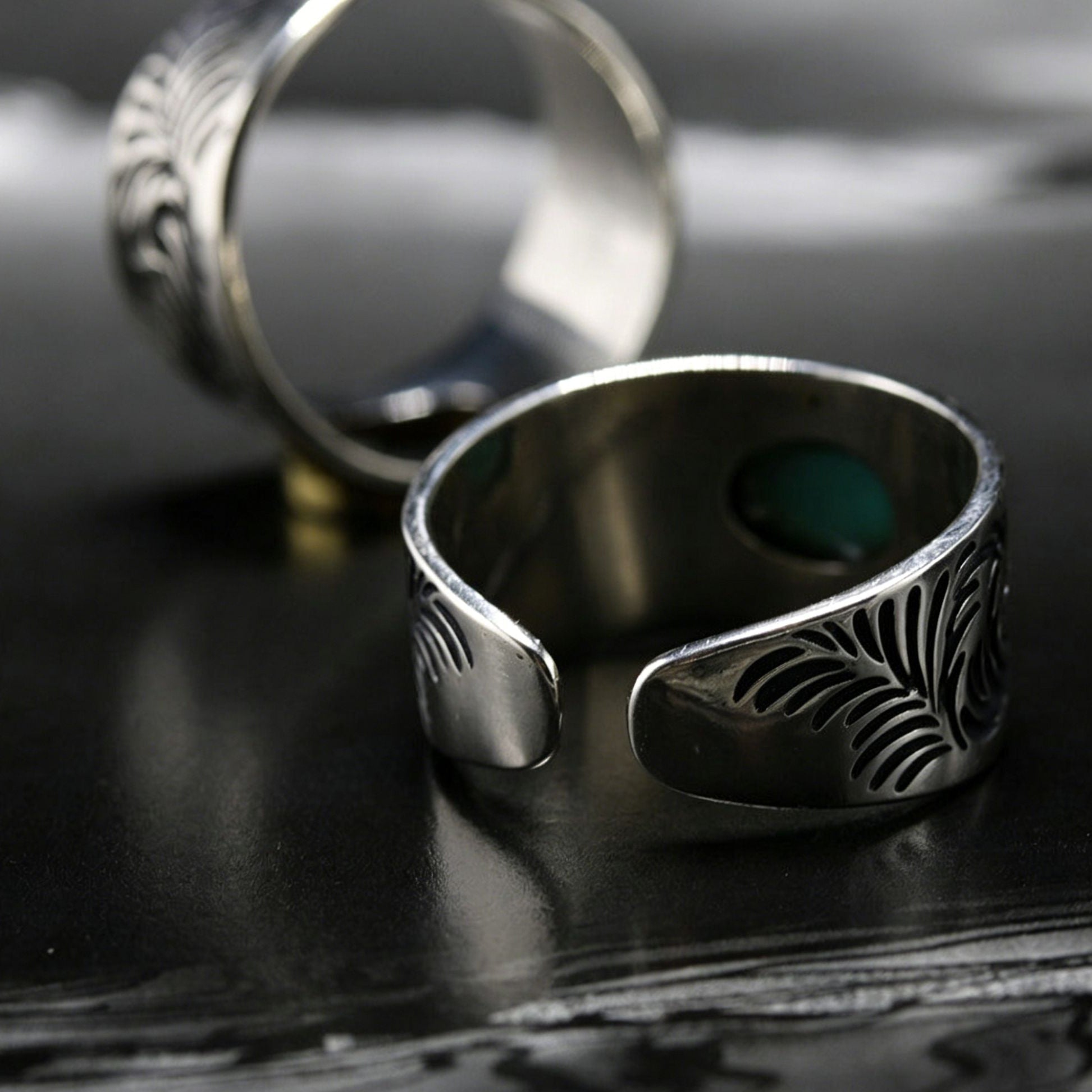 Native American Inspired Turquoise 925 Sterling Silver Ring