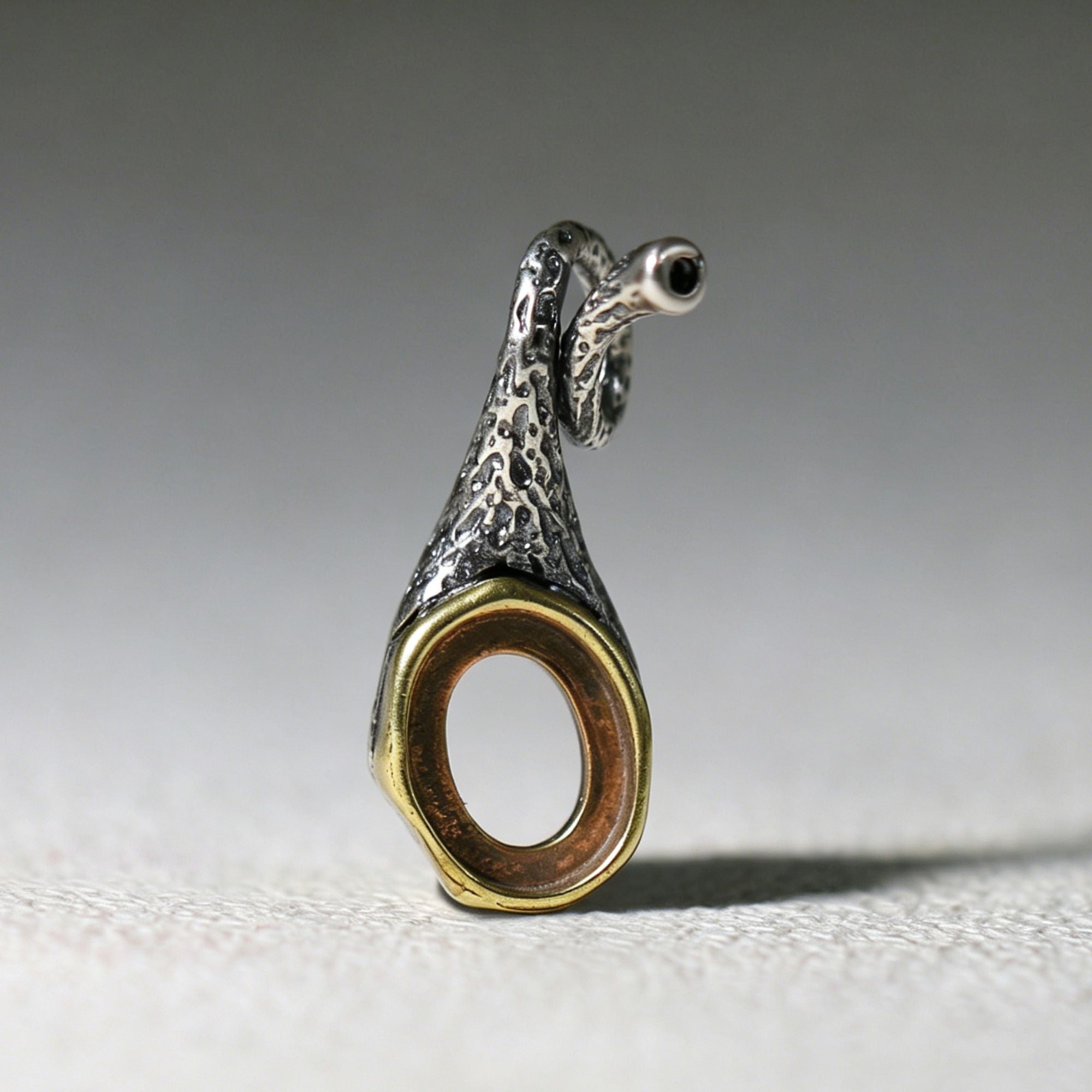 925 Sterling Silver Pendant with Natural Turquoise and Two-Tone Setting