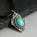 925 Sterling Silver Antiqued Turquoise Pendant