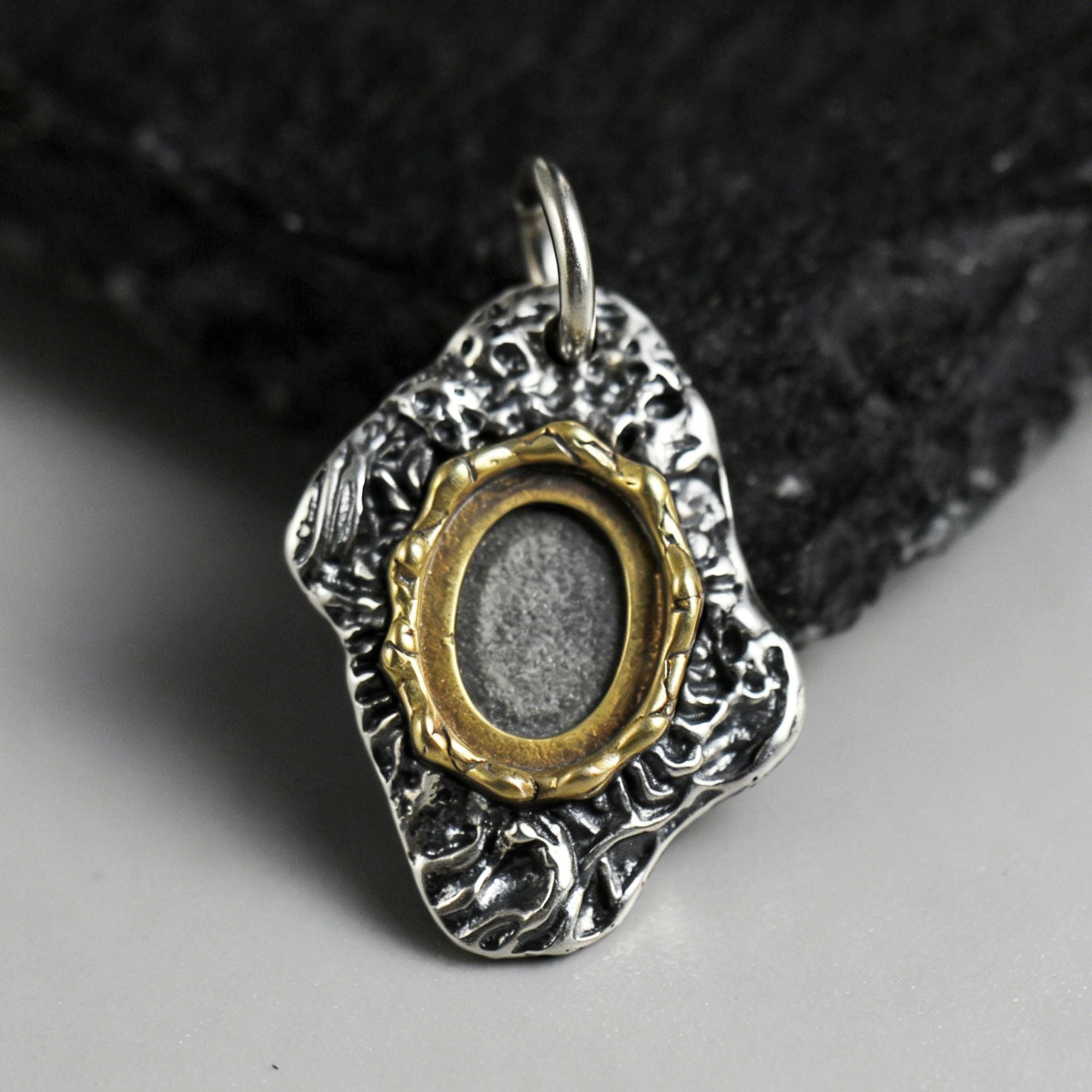 925 Sterling Silver Antiqued Turquoise Pendant
