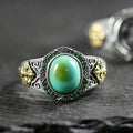 925 Sterling Silver Mixed Metal Turquoise Band