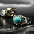 925 Sterling Silver Oval Turquoise Statement Ring