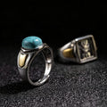 Curved Band Turquoise Statement Ring 925 Sterling Silver