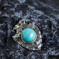 925 Sterling Silver Arrowhead Shield Turquoise Pendant