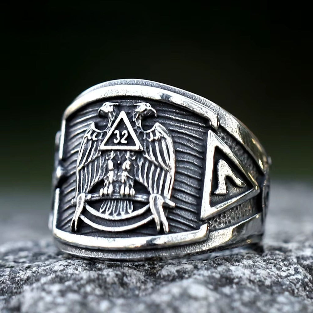 32nd Degree Scottish Rite Double Eagle Stainless Steel Ring