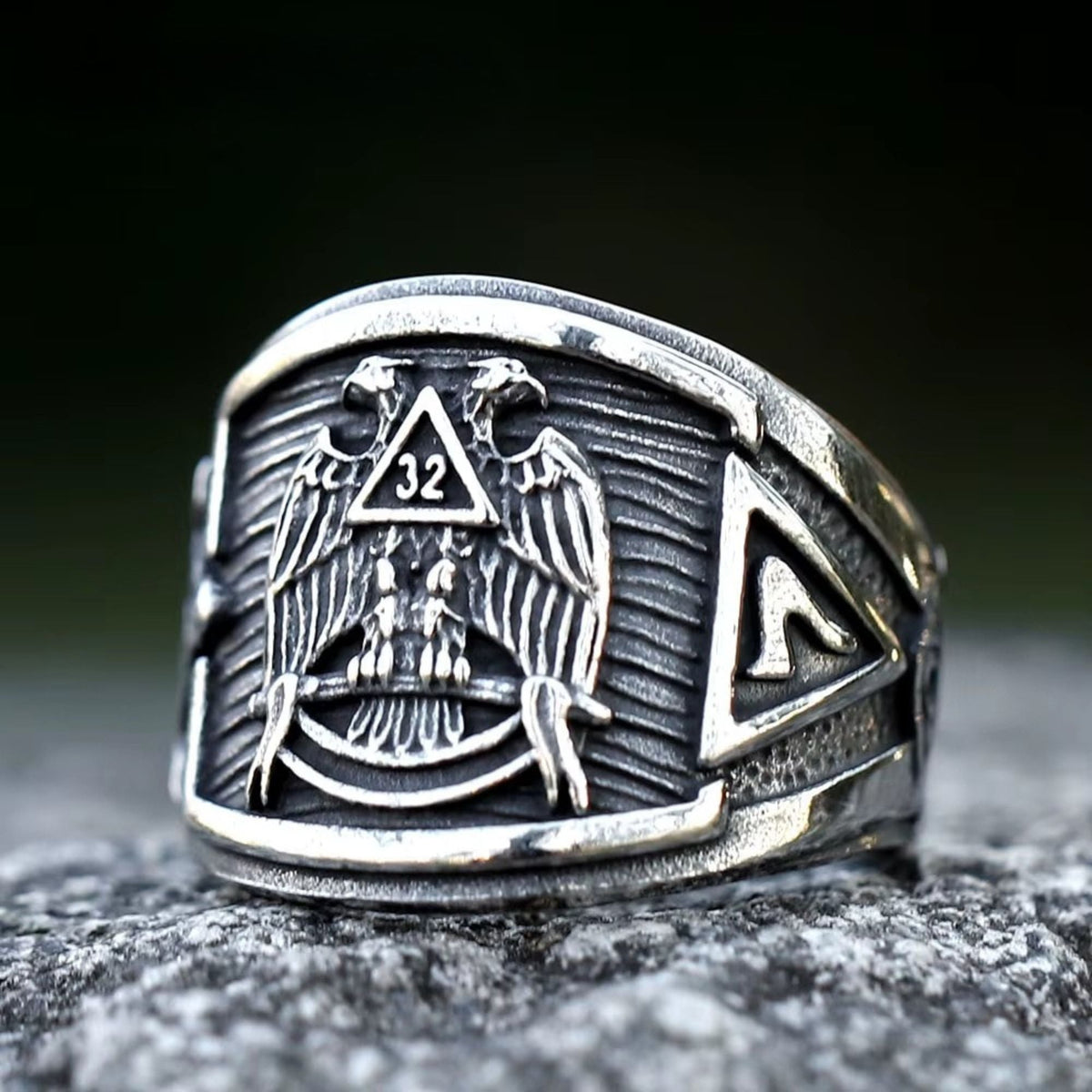 32nd Degree Scottish Rite Double Eagle Stainless Steel Ring
