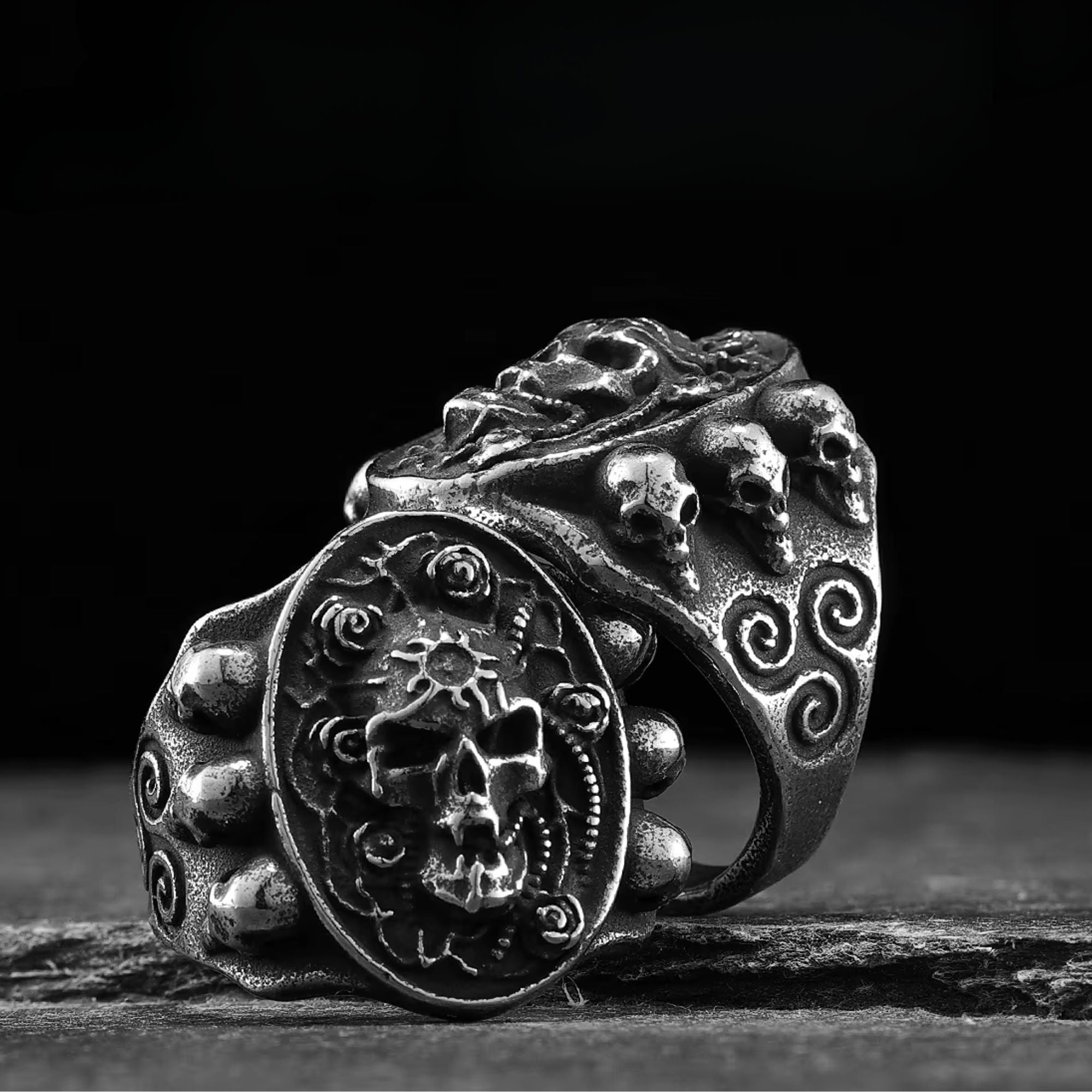 Skull Rose Totem Stainless Steel Ring