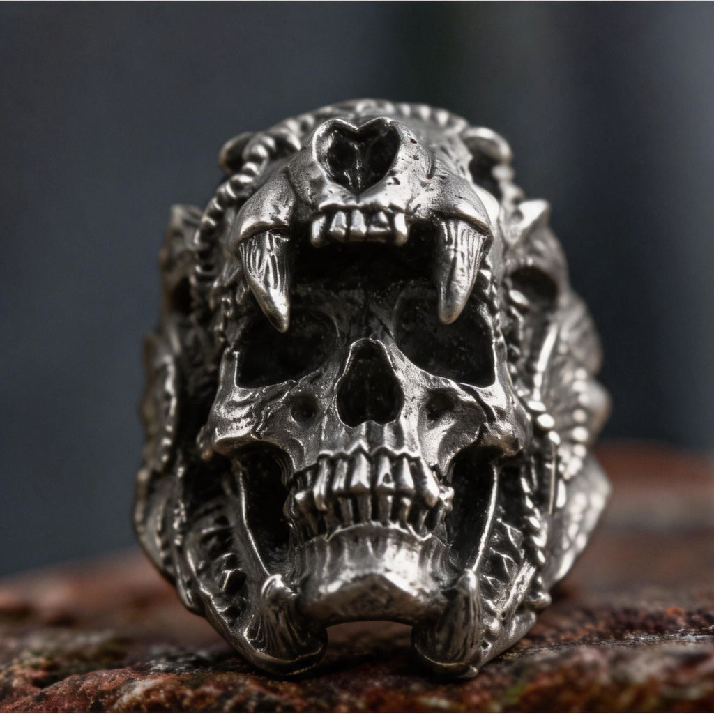 Jaguar Skull Stainless Steel Biker Ring