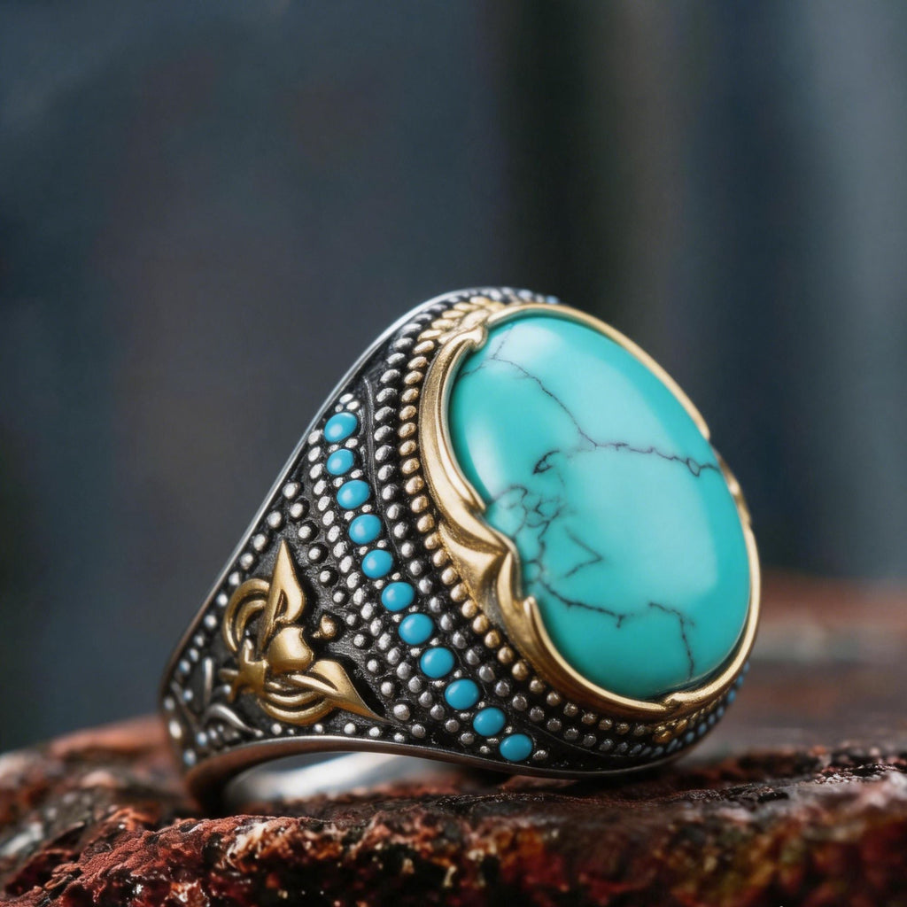 Turquoise Stainless Steel Ring