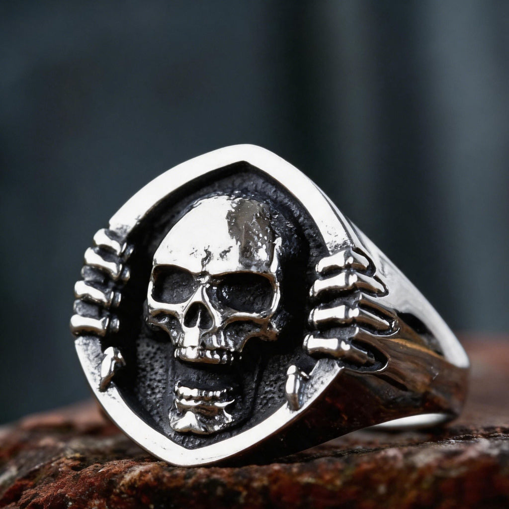 Shield Skull Claw Gothic Stainless Steel Ring