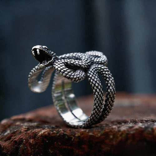 3D Coiled Snake Stainless Steel Ring