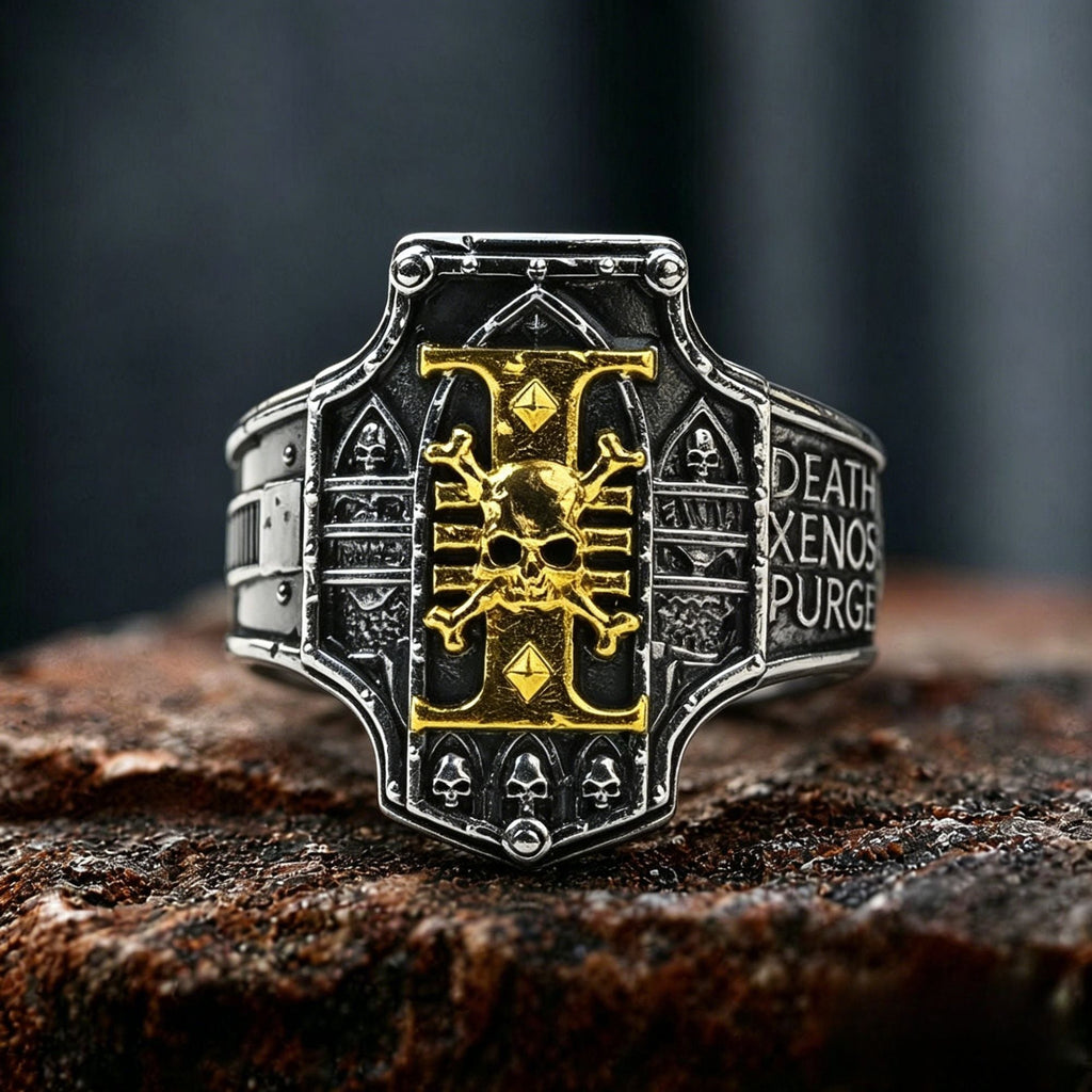 Inquisitorial Skull Shield Copper Ring