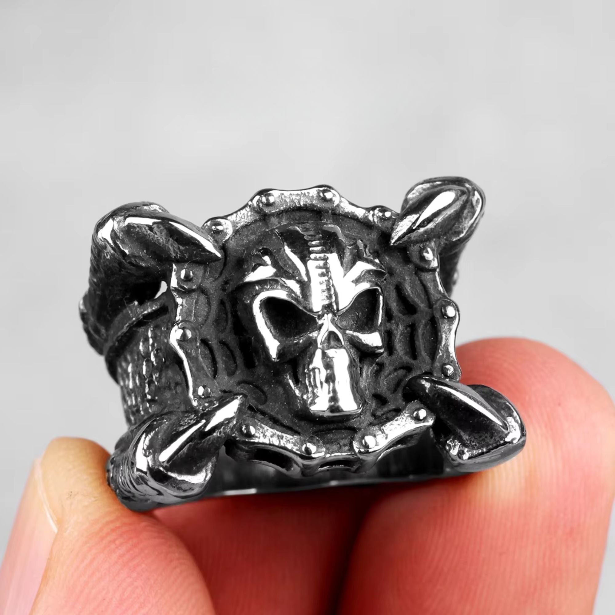Gothic Claw Skull Stainless Steel Biker Ring