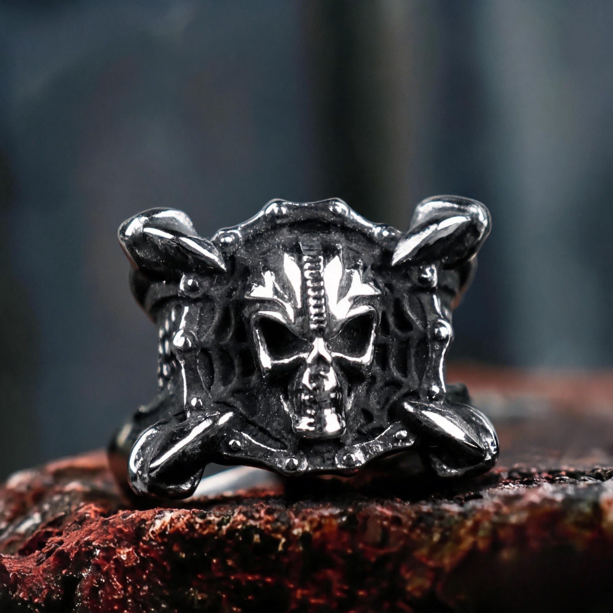 Gothic Claw Skull Stainless Steel Biker Ring