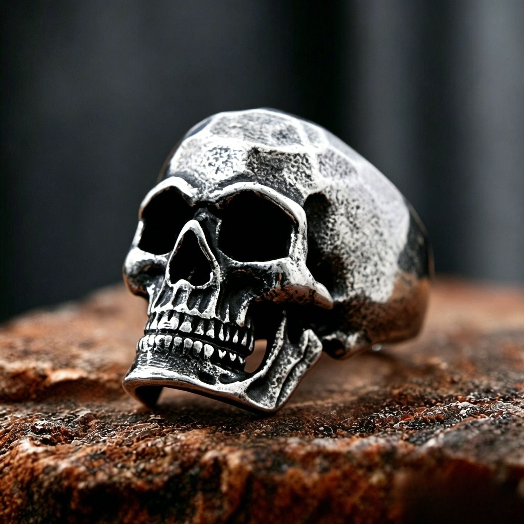 3D Anatomical Skull Gothic Statement Ring