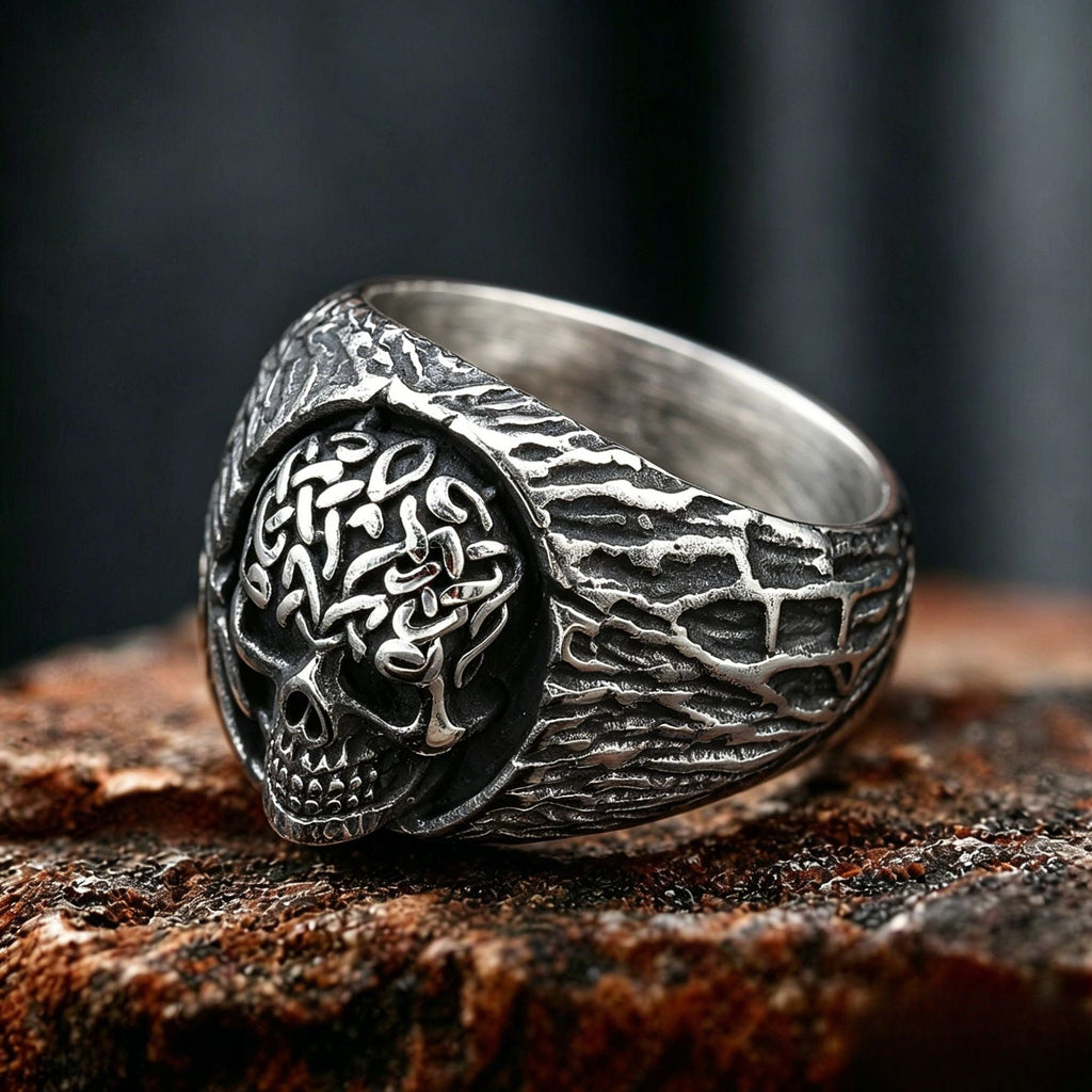 Celtic Knot Skull Stainless Steel Ring