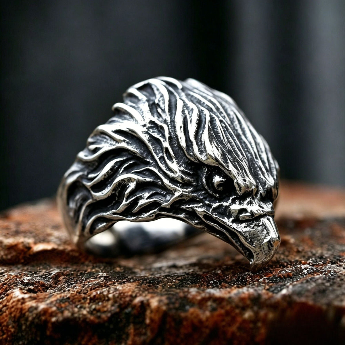 Mighty Eagle Head Stainless Steel Ring