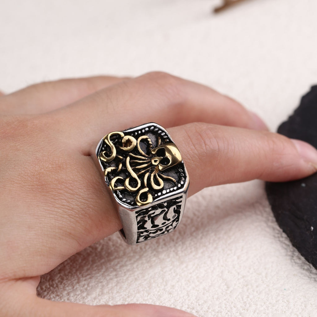 Octopus Skull Stainless Steel Ring