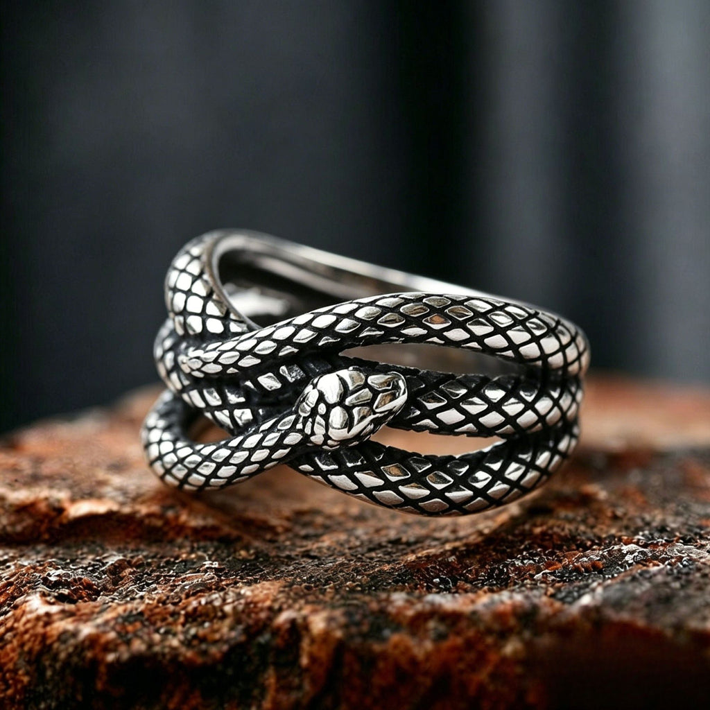 Coiled Snake Stainless Steel Ring