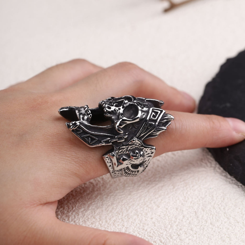 Gods of War Ares Stainless Steel Skull Ring