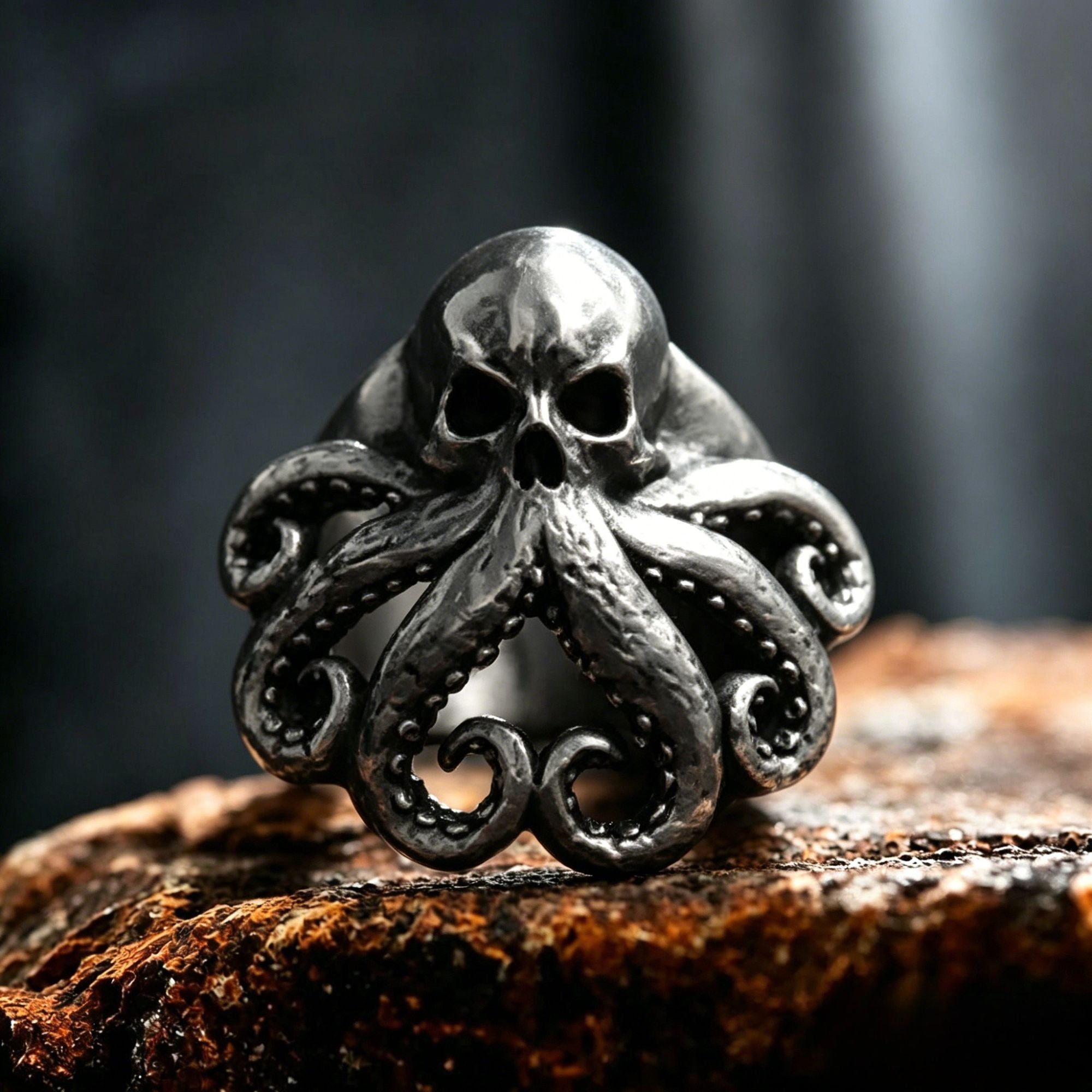 Octopus Skull Stainless Steel Ring