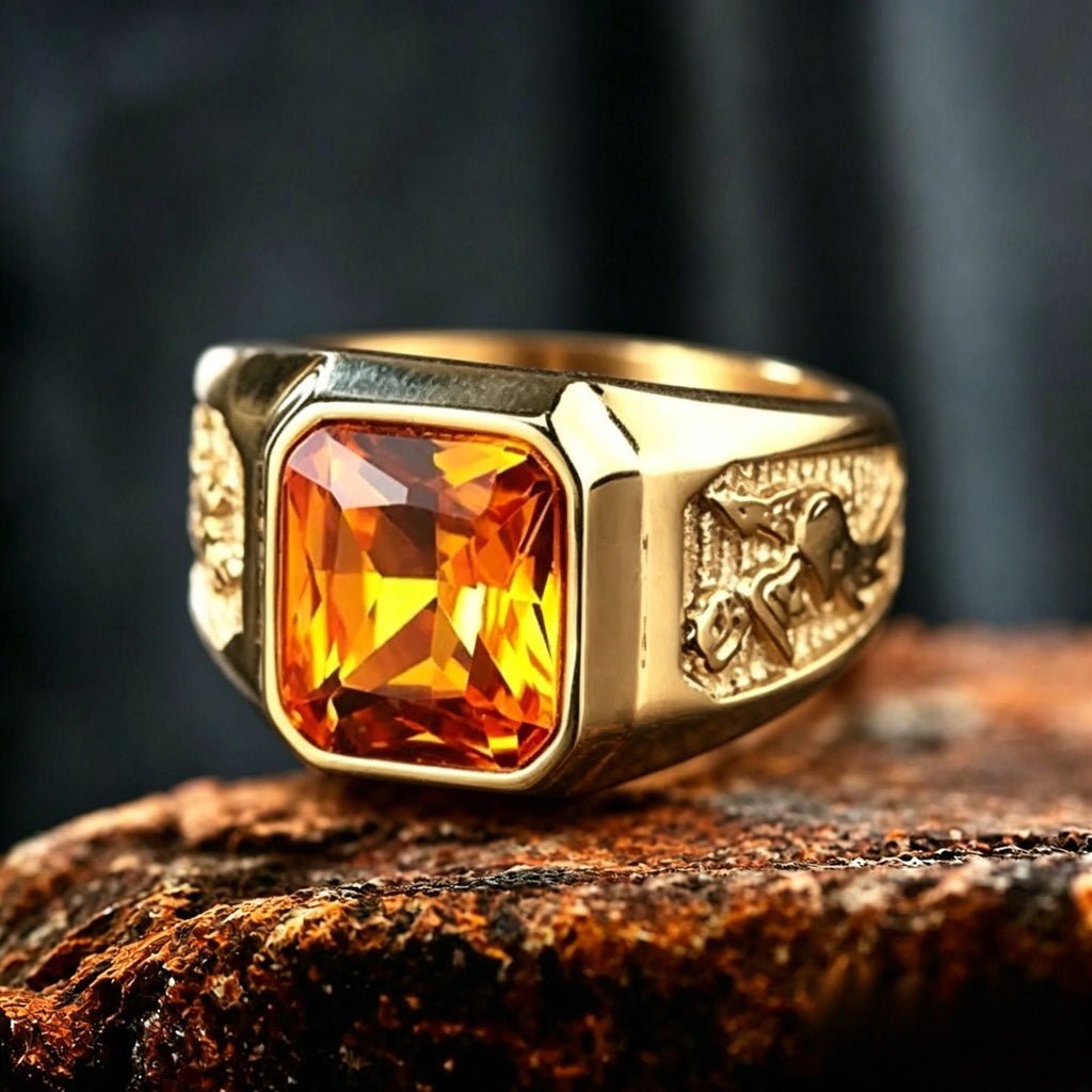 Phoenix Gold Plated Gemstone Ring
