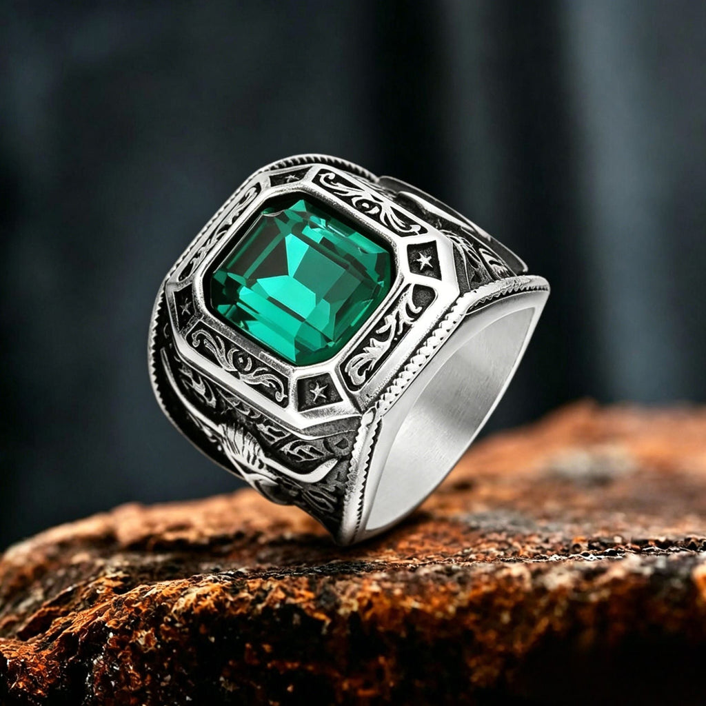 Vintage Bull Head Gem Ring