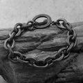 Cable Link Barbell Toggle-Clasp Stainless Steel Bracelet