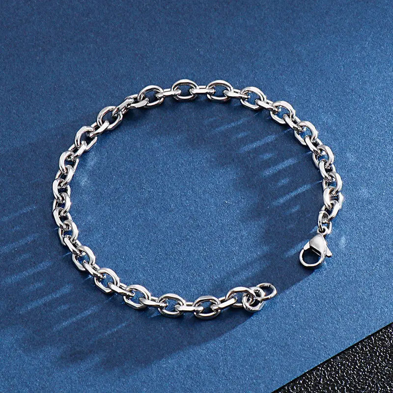 Cable Link Lobster Clasp Stainless Steel Bracelet