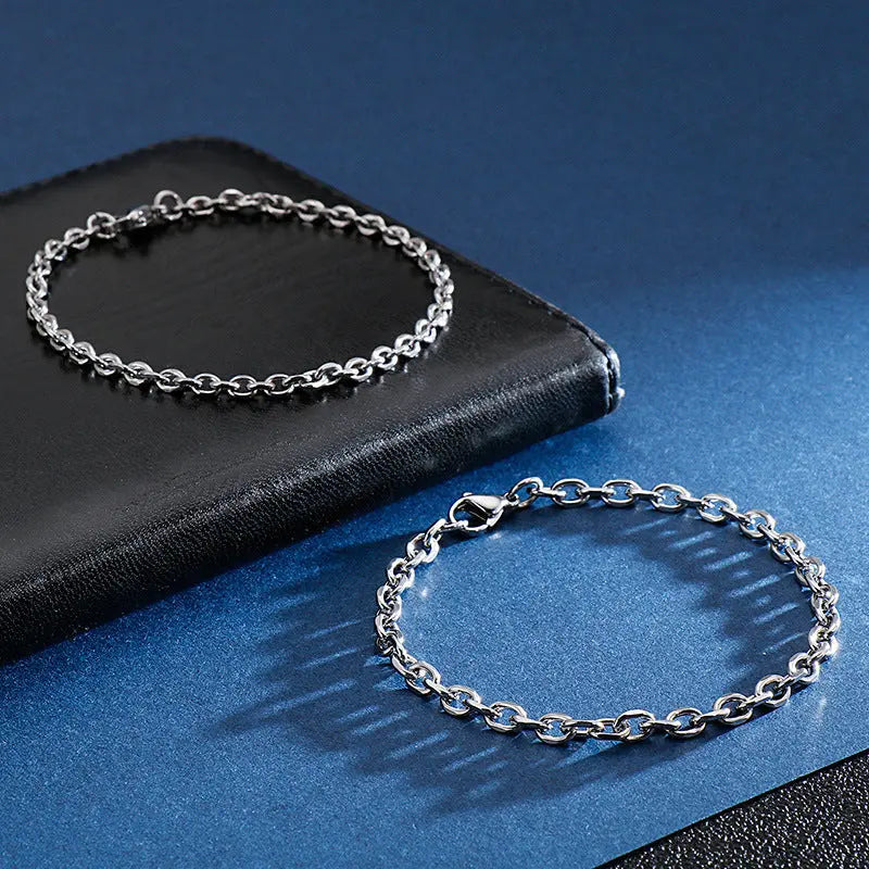 Cable Link Lobster Clasp Stainless Steel Bracelet