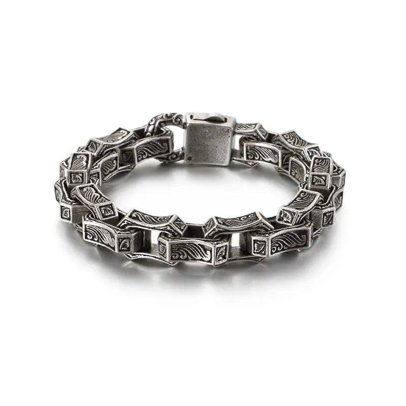 Carved Motorcycle Stainless Steel Bracelet