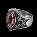 Carved Ruby-Obsidian Vintage Ring