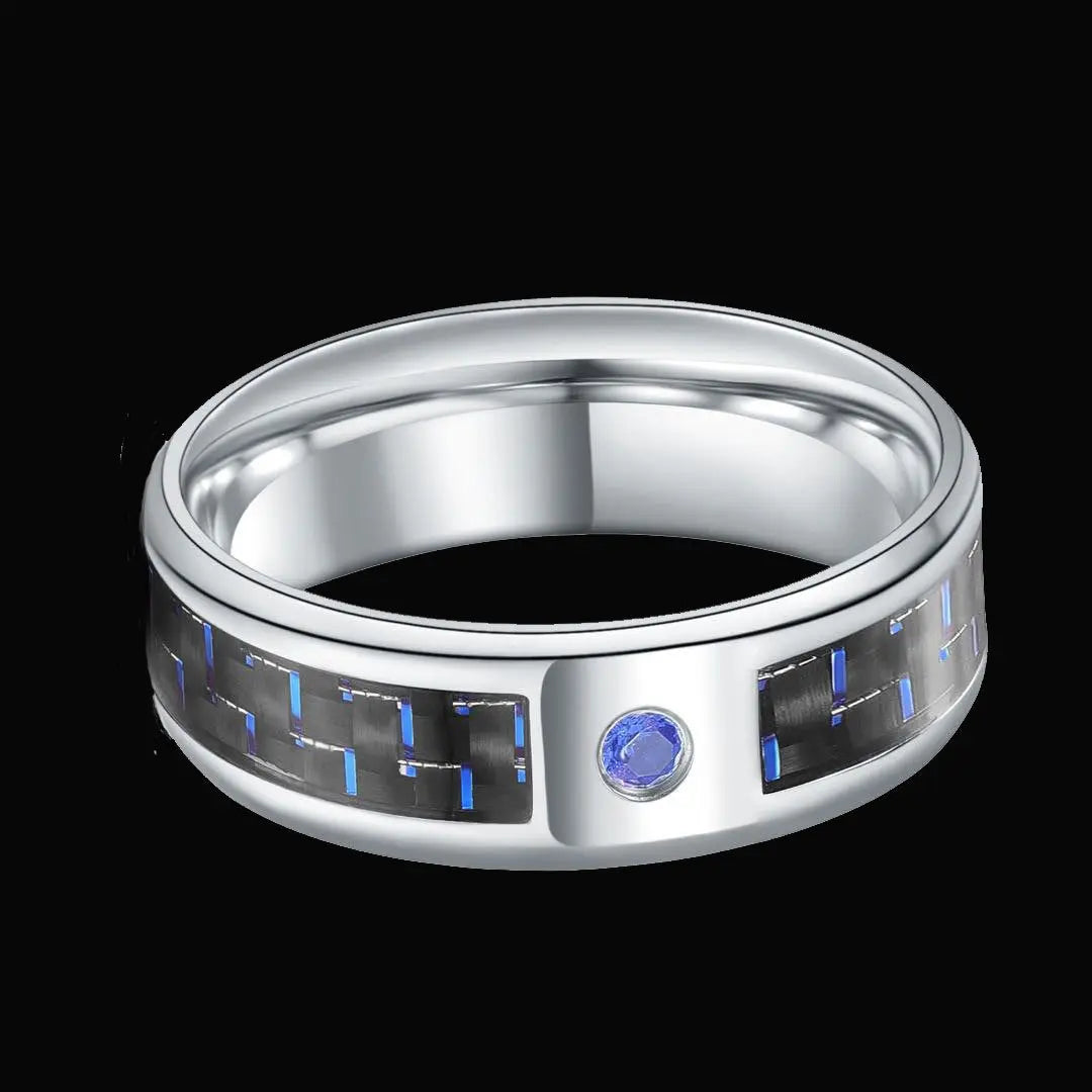 Charcoal Fiber Stainless Steel Ring