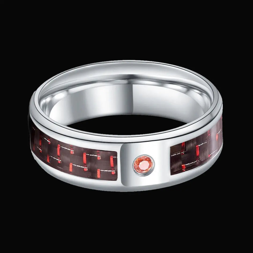 Charcoal Fiber Stainless Steel Ring