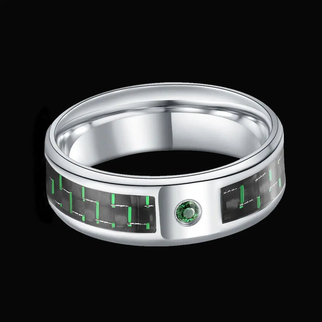 Charcoal Fiber Stainless Steel Ring