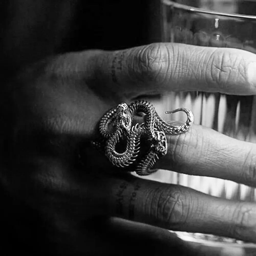 Cobra Stainless Steel Vintage Ring