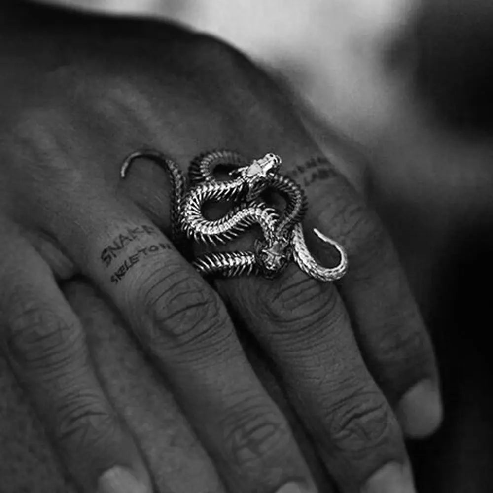 Cobra Stainless Steel Vintage Ring