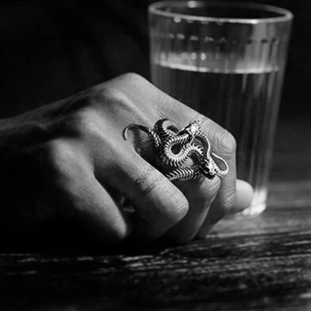 Cobra Stainless Steel Vintage Ring