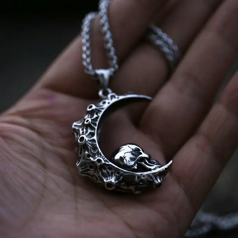 Crescent Skull Pendant