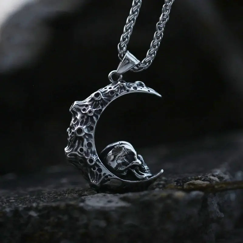 Crescent Skull Pendant