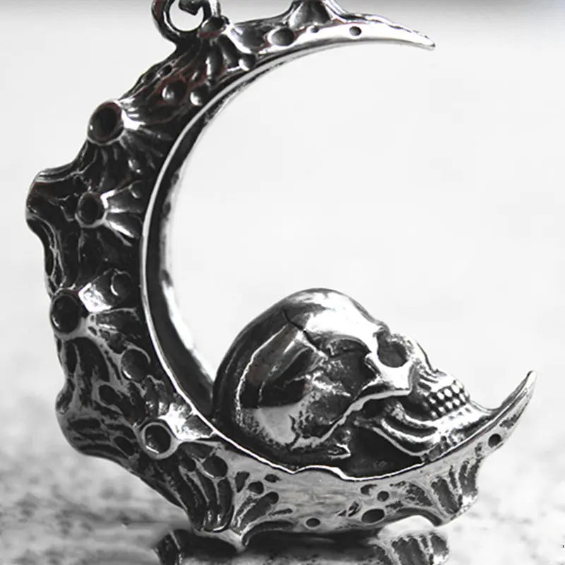 Crescent Skull Pendant