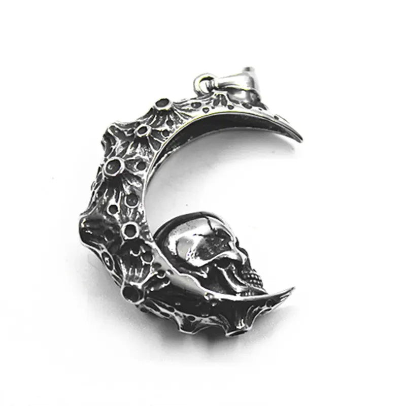 Crescent Skull Pendant