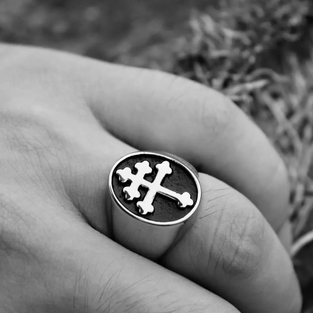 Cross of Lorraine Signet Ring
