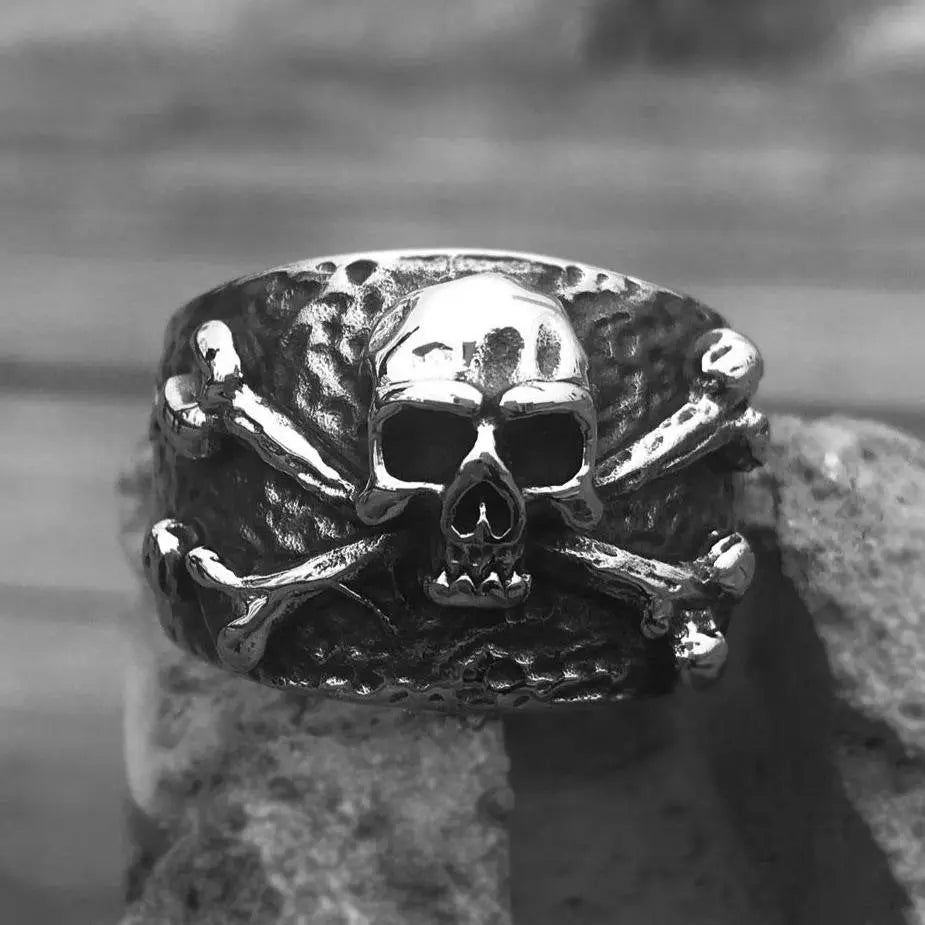 Crossbones Pirate Stainless Steel Skull Ring