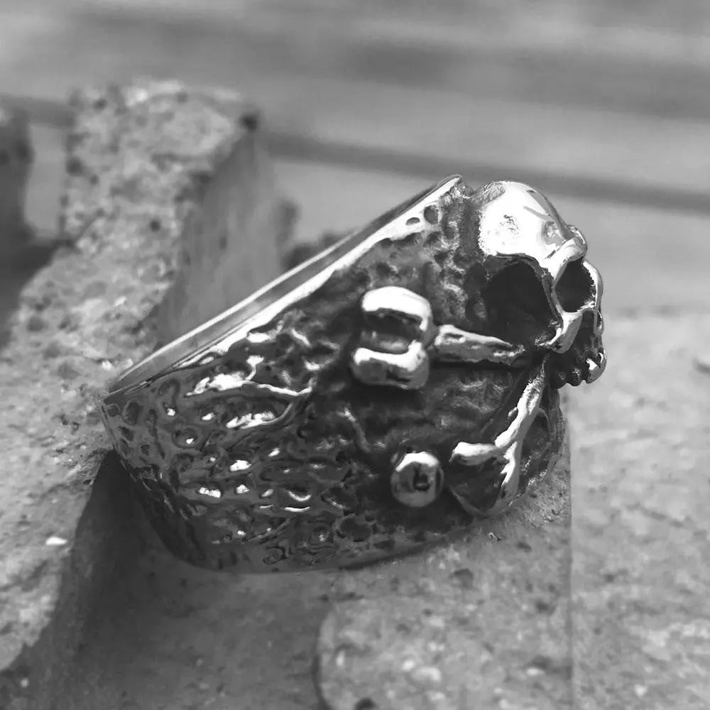 Crossbones Pirate Stainless Steel Skull Ring