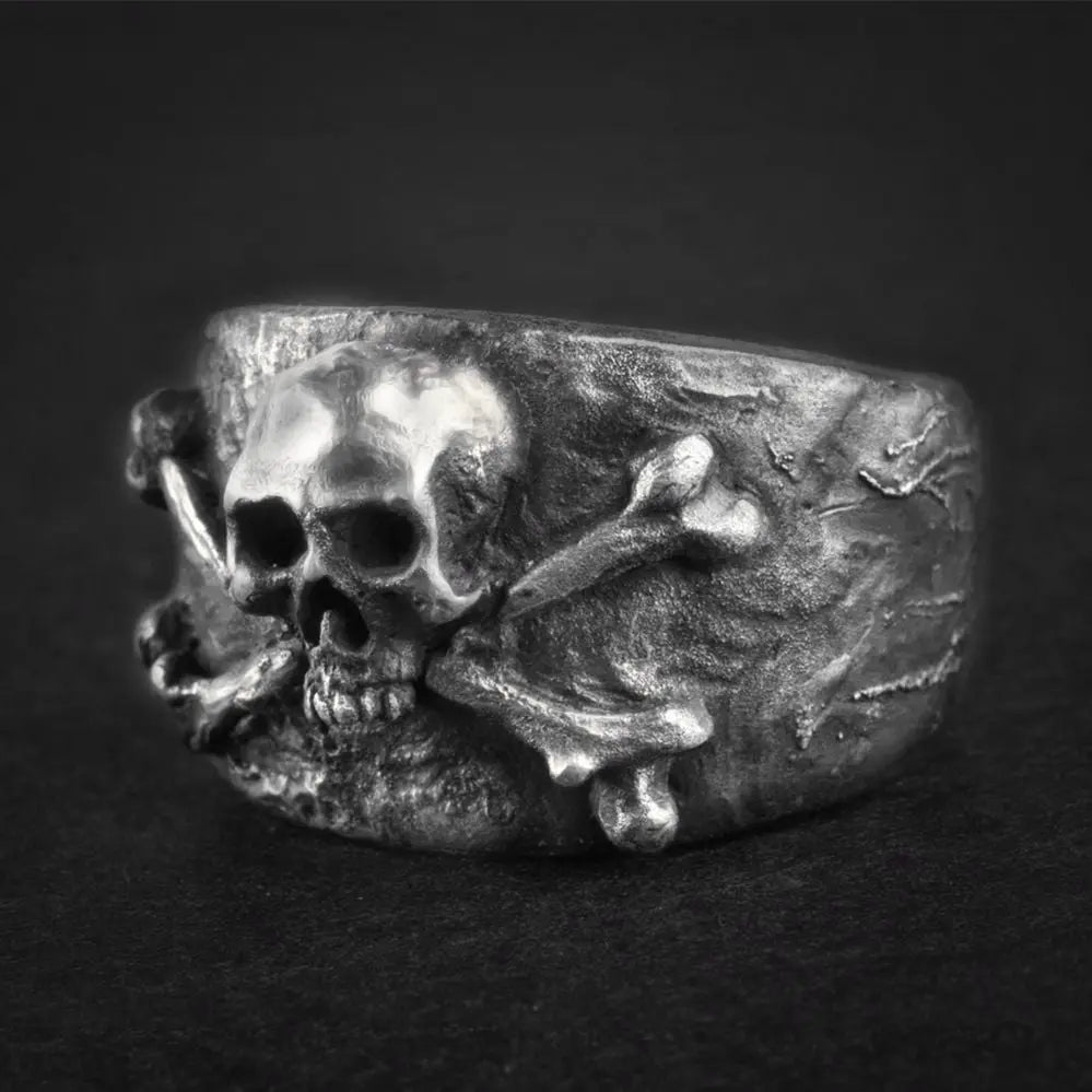 Crossbones Pirate Stainless Steel Skull Ring