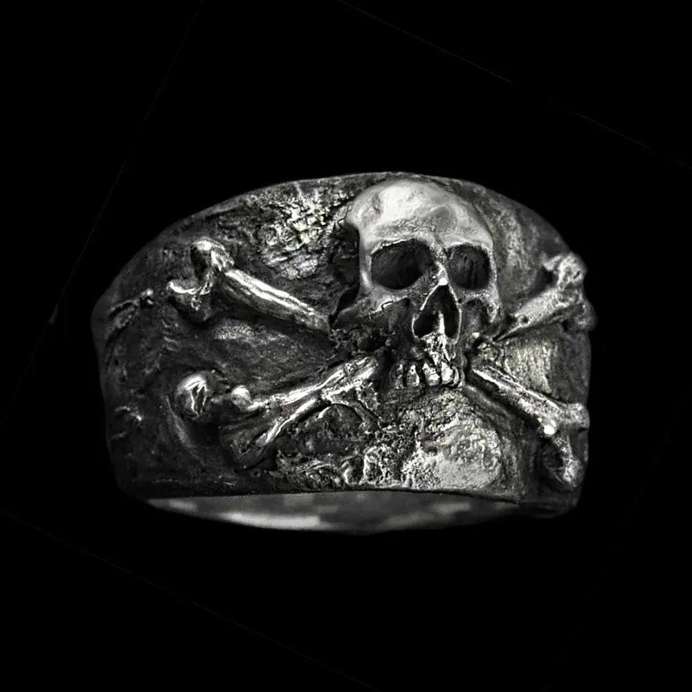 Crossbones Pirate Stainless Steel Skull Ring