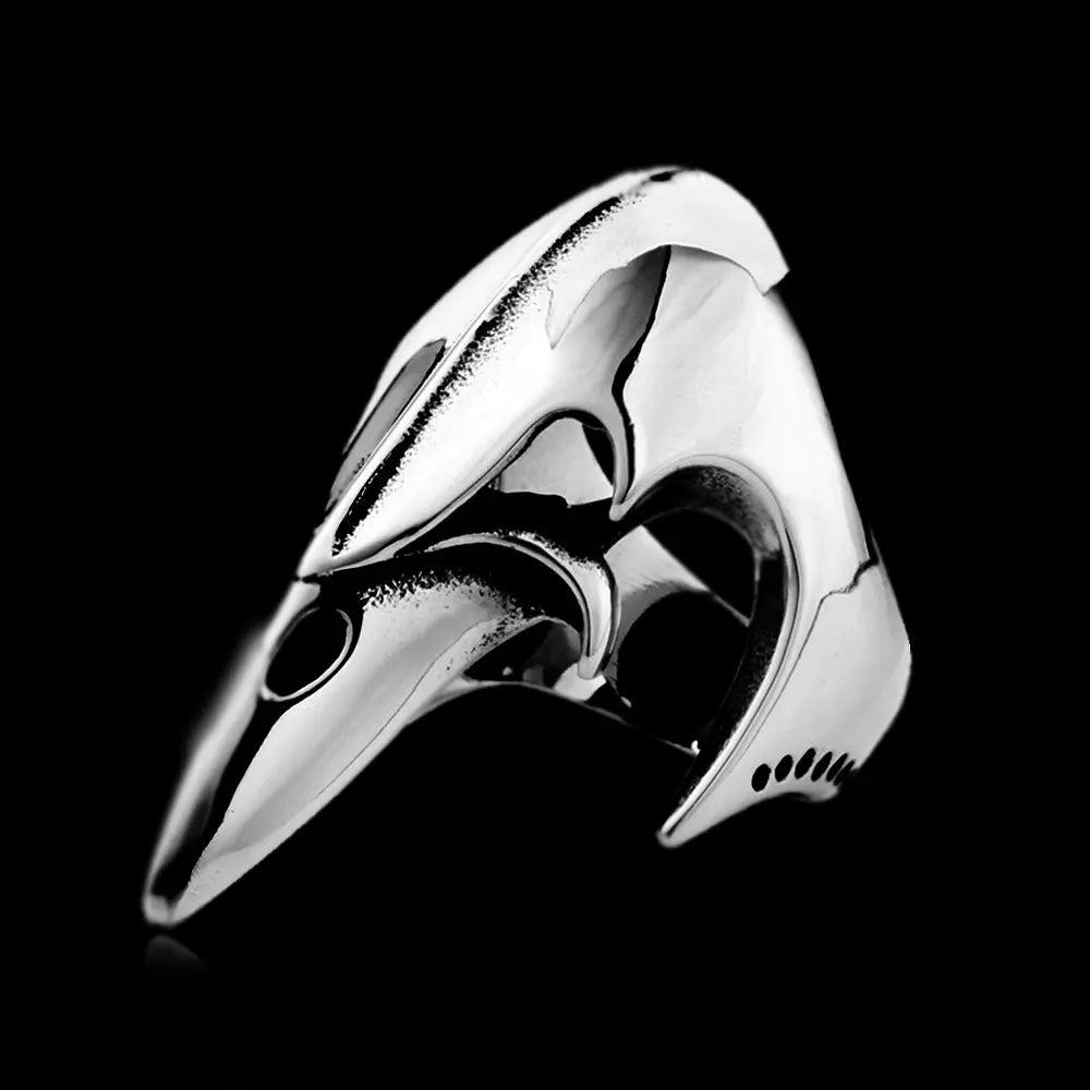 Crow Head Stainless Steel Beast Ring