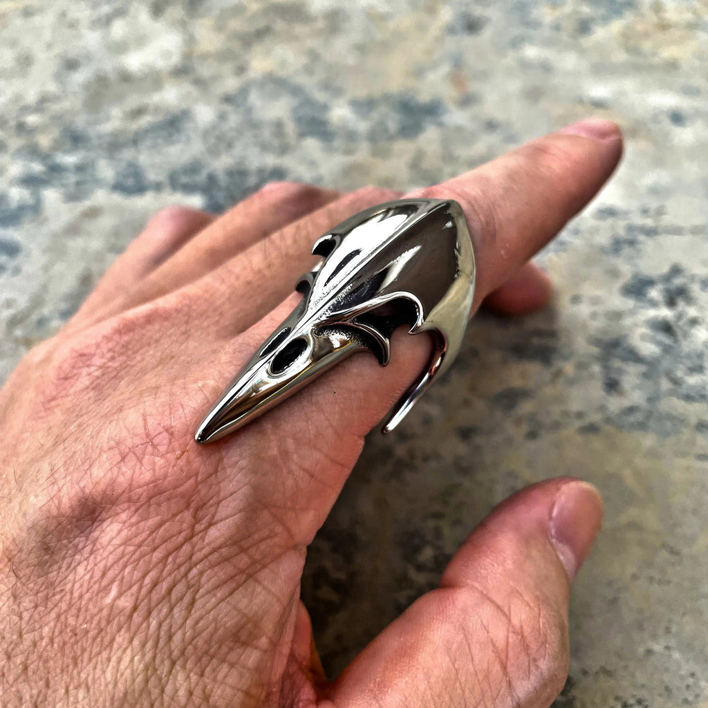 Crow Head Stainless Steel Beast Ring